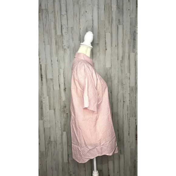 NWT Ben Sherman Men's Short Sleeve Pink Linen Blend Button-Up Shirt Size Medium - Picture 3 of 6